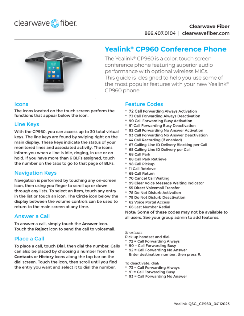 Preview of Yealink CP960 Document